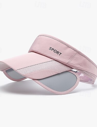  Tennis Sport Visier Parasole Damen Einfarbig Klassisch Mode Verstellbar UV-Sonnenschutz Atmungsaktiv für Tennis Baseball Laufen Sommer Schwarz Weiß Rosa