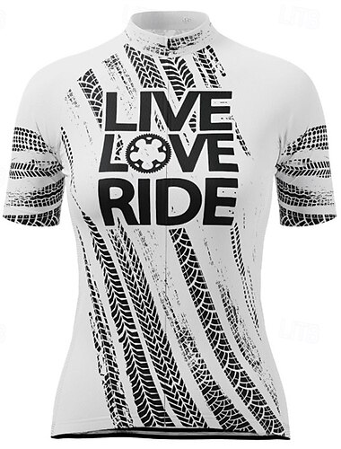  Women's Cycling Jersey Short Sleeve Bike Tee Tshirt Jersey Top with 3 Rear Pockets Mountain Bike MTB Road Bike Cycling Triathlon Breathable Quick Dry Moisture Wicking Reflective Strips White Sports