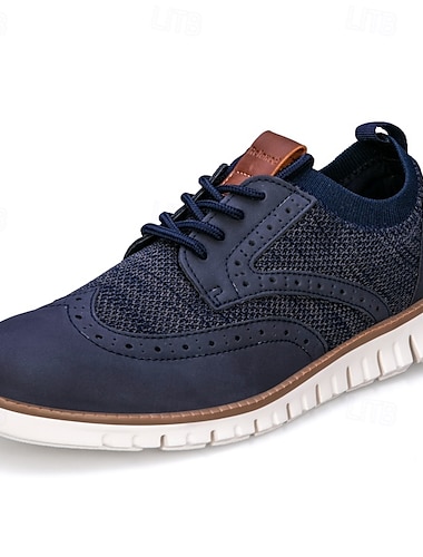  Pantofi bărbătești bej, casual, cu șireturi, cu partea superioară respirabilă din tricot și talpă flexibilă, pentru purtare zilnică la birou și în călătorii