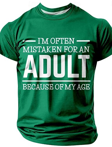  Herren Lustig Benimm dich in meinem Alter T Shirt Kurzarm T-Shirt 3D-Druck Rundhalsausschnitt Hemd Mode Täglich Basic Straße Lässig Täglich Schwarz Rote Blau Sommer Frühling Bekleidung S M L XL XXL