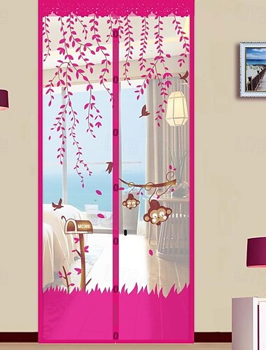  Schermo Magnetico per Porta Rete Schermo Porta Magico Schermo Finestra Porta Senza Mani Schermo Magnetico per Porta Chiusura Automatica Tenda Reticolare Estiva Motivo Floreale