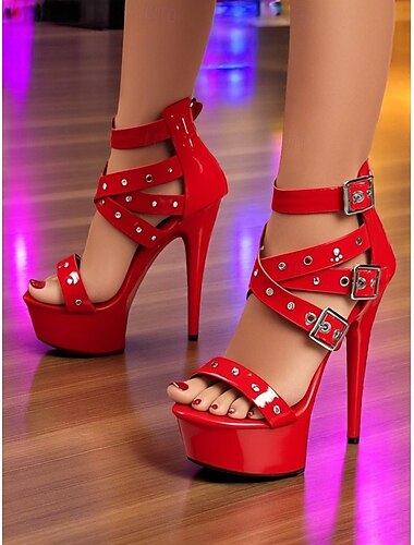  Weiße Plateauschuhe mit Schnallen für Damen mit Riemchen und hohem Stilettoabsatz – trendige sexy Partyschuhe für das Nachtleben