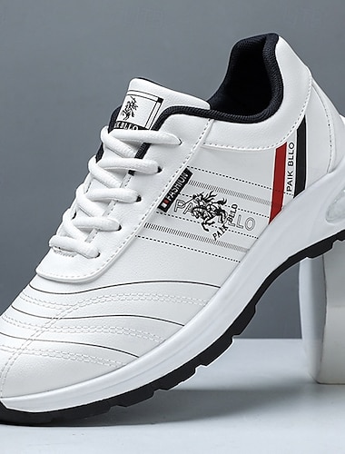  Baskets de sport blanches pour hommes avec accent rouge et design léger - athlétiques, élégantes, idéales pour les vêtements décontractés et le sport