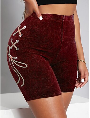  Damen Shorts Leggings Chinos Mode lässig kurze hohe Taille grafischer Druck bequem weich komfortabel dehnbar Outdoor Straße schwarz rot blau Sommer schlanke Passform