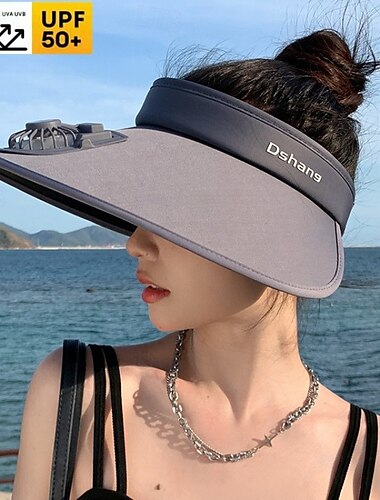  1 Stück Damen-USB-aufladbarer Ventilatorhut, Sonnenschutzhut, Strandurlaub, Camping, breitkrempiger Sonnenschutzhut