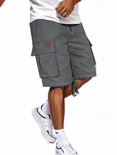  Per uomo Pantaloncini cargo Pantaloncini da esterno Pantaloncini da campeggio Pantaloncini casual Pantaloncini da Escursionismo Elastico in vita Multi-tasche Gamba Dritta Tinta unica Semplice