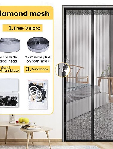  Porta Schermata Magnetica Portatile Schermo per Mosche o Insetti Magnetico Porta Schermata in Rete per Porta Scorrevole Garage Patio Cucina Zona giorno Finestra Camera da Letto Bar Entrata Facile per
