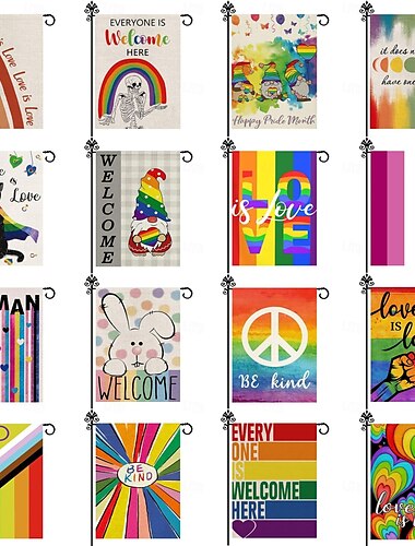  Juin Mois de la Fierté Mois de la Fierté LGBT LGBTQ Drapeau de Jardin 12x18Pouces Drapeaux de Jardin Petits Drapeaux de Jardin pour l'extérieur Drapeaux Extérieurs Drapeaux de Jardin de Vacances pour