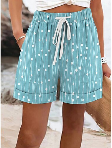  Femmes Chinos Shorts Vacances ancien Occasionnel Court Taille Moyenne Graphique Rayé Cordon de serrage Taille Élastique Vacances Quotidien Améthyste Bleu œuf de mer Vert Kaki Été Printemps Coupe