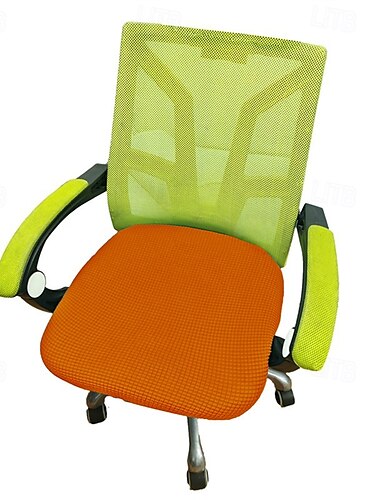  Verdicken Sie den Stuhlbezug aus massivem Spandex für Bürocomputer, geteilter Sitzbezug aus universellem, staubabweisendem Sesselbezug für Büro, wasserdicht, separater Sitzbezug