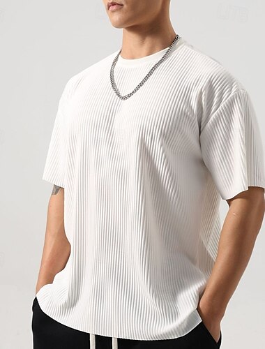  Per uomo Maglietta Camicia a Maniche Corte Manica Corta Girocollo Estate Semplice Moda Designer Essenziale Jacquard Vacanza Streetwear Uscire Nero Bianco Grigio scuro Maglietta Top per Uomo