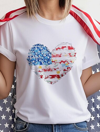  День независимости 4 июля Флаг США Как у футболки Манга Снова в школу! Флаг США Графический Назначение Жен. Взрослые Маскарад 4 июля Горячего тиснения фестиваль