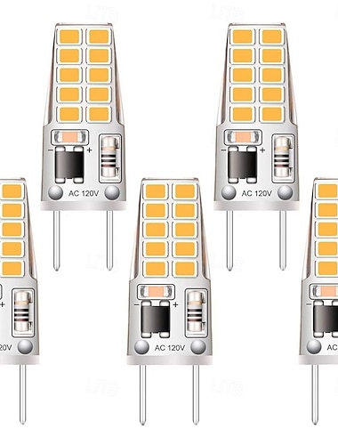  Bombillas LED G8 regulables de 120 V, tipo T4 JCD, casquillo bipin G8, 3 W, equivalente a bombilla halógena de 20 W-25 W, blanco cálido, para iluminación de disco, luz bajo armario, luz bajo