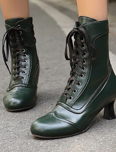  Rococó Victoriano Renacimiento Zapatos Botas Mujer Real Mascarada Uso Diario Adulto Zapatos