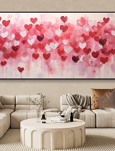  Mintura handgemaakte textuur abstracte hart grafiek pers olieverfschilderijen op canvas wanddecoratie moderne foto voor huisdecoratie opgerold frameloos ongespannen schilderij