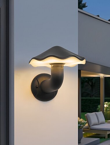  Aplique de pared LED minimalista para exterior, IP54, resistente al agua, de aluminio, estilo art déco, para exterior/interior, para villas, porches, jardines, terrazas y paredes exteriores.