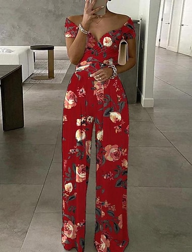  Damen Normal Overall Streetwear Einfarbig Ärmellos Schulterfrei Druck Straße Täglich Normale Passform Schwarz Weiß Rote Sommer