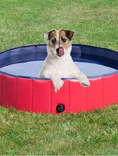  Hundeschwimmbecken aus strapazierfähigem PVC-Material, inklusive extra großem Haustier-Badetuch – perfekt für den Sommerspaß im Freien für Hunde und Katzen, Sommer-Haustierzubehör