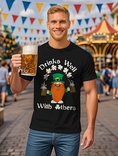  Oktoberfest Bayerisch Bier T-Shirt Grafikdrucke Grafik Für Herren Erwachsene Oktoberfestbier Heißprägen Alltagstauglich