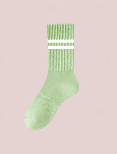  Sportsocken Tennissocken 1 Paar Damen Socken Atmungsaktiv Tennis Basketball Laufen Joggen Pickleball Sport Streifen Baumwolle Schwarz Weiß Blau