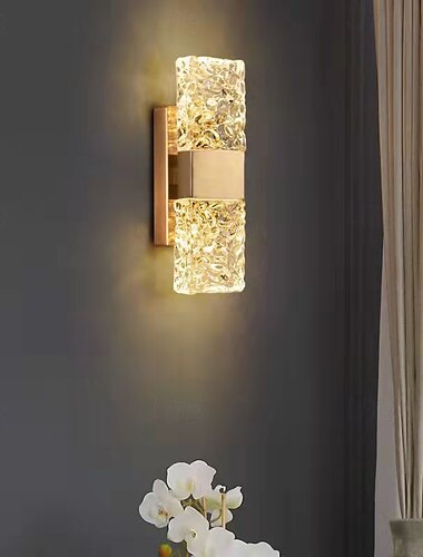  屋内用LEDウォールスコンセ、クリスタルウォールランプ、ウォールスコンセ、寝室、ショップ、カフェ、ガラスウォールライト、110-240V
