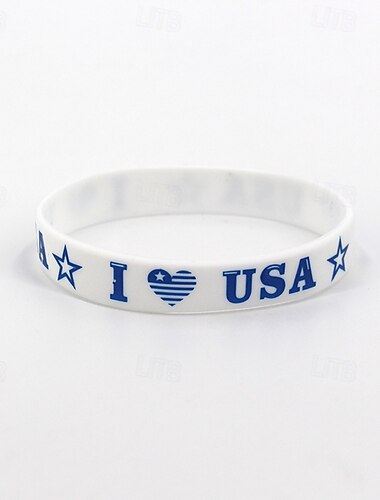  Armbänder zum Unabhängigkeitstag, Nationalfeiertagsparty, Silikonarmbänder zum Unabhängigkeitstag der USA