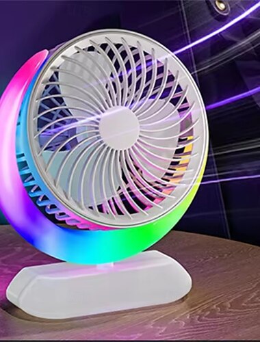  wentylator biurkowy z lampką nocną 3 prędkości przenośny wentylator stołowy wentylator zasilany akumulatorem USB osobisty mini wentylator cichy wentylator chłodzący do sypialni, biura, kempingu na
