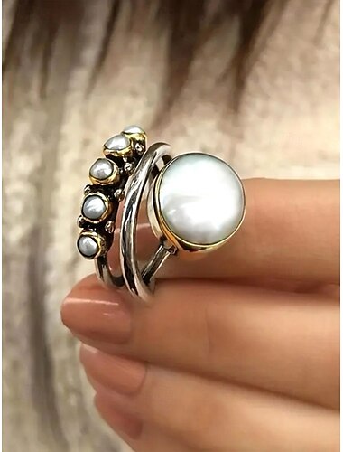  Damen-Perlenring im Vintage-Stil – Bohème-Stil, perfekt für die Freizeit und den Strand
