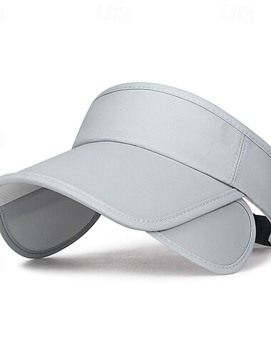  Visera deportiva de tenis Sonnenblende Mujer Color sólido Clásico Moda Ajustable Transpirable Dispersor de humedad para Tenis Béisbal Corriendo Verano Gris oscuro Negro Blanco