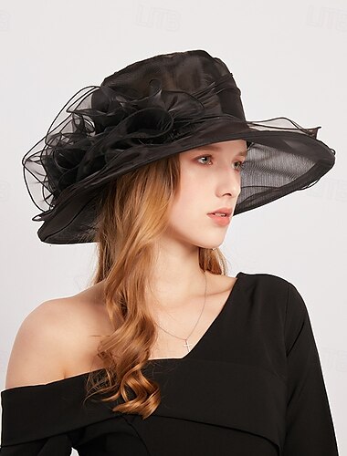  Kentucky-Derby-Hüte für Damen 2025 Elegante Teeparty-Hüte Organza-Fascinator-Hut für viktorianische Kirchenhochzeiten