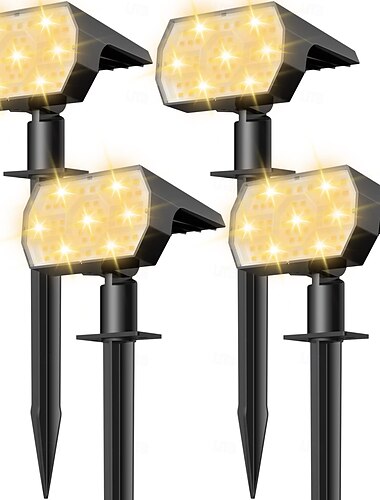  2 Stück Außenstrahler Solar IP68 wasserdicht Bodensteckerleuchte Innenhof Garten Rasenweg Villa Baumbeleuchtung Strahler 56/23LED Perlen Rasenlicht Landschaftslicht