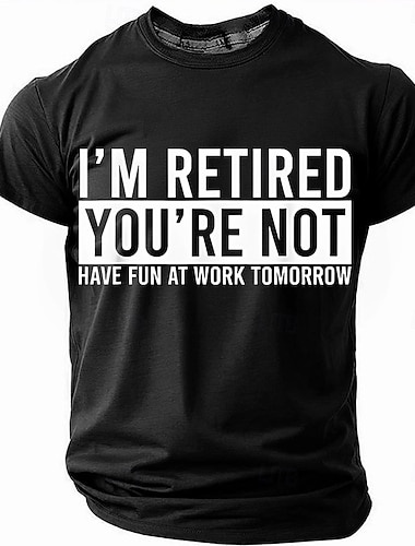  Herr Pensionerad T-shirt Kortärmad T-shirt 3D-tryck Rund hals Skjorta Mode Dagligen Gata Ledigt Dagligen Svart Rubinrött Blå Sommar Vår Kläder S M L XL XXL XXXL