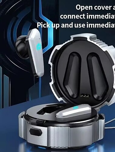  אוזניות גיימינג אלחוטיות Bluetooth 5.3 השהיה נמוכה מגע טביעת אצבע פיענוח כפול סאונד H+ מיקרופון חופשי מרעשים עבור נייד ומחשב
