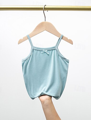  Kinder Mädchen Panzer Einfarbig Outdoor Ärmellos Streetwear 4-12 Jahre Sommer Weiß Gelb Rosa