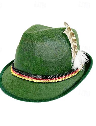  Herre Fedora Oktoberfest-hat Sort Navyblå Modal Fjer Mode Afslappet Gade Daglig Farveblok Solcreme Åndbart