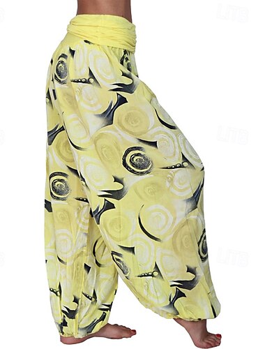 Mujer pantalones Pantalones Moda Boho Longitud total Cintura Media Floral Estampado Al Aire Libre Cómodo Exterior Vacaciones Festivos Magenta Zafiro Azul marinero Celeste Cielo Verano Ajuste regular