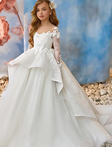  Vestido de Gala Hasta la Rodilla Vestido de Niña Florista Quinceañera Elsa congelada Niñas lindo vestido de fiesta Tul con Fruncido Estilo real tutú Ajuste 3-16 años