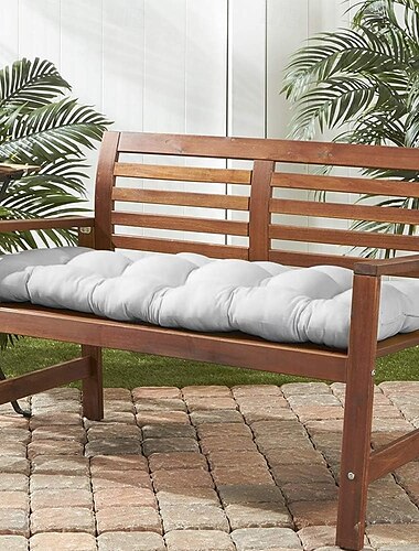  屋外用ベンチクッションパッド、130 x 50 cm 2/3人掛けスイングベンチソファクッション、ソフトシェーズスイングクッション、長方形ベンチシート、金属製木製ベンチ用ソフトパッドマット