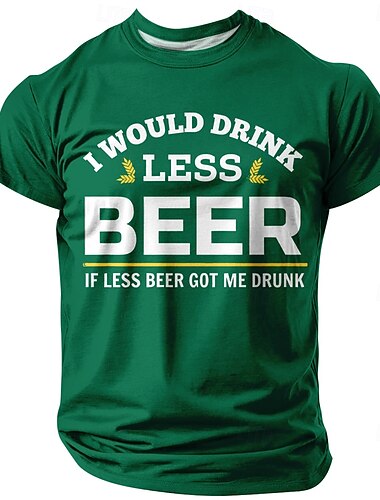 Men's Oktoberfest Beer T Shirt Short Sleeve T shirt 3D Print Crew Neck Shirt Fashion Daily Street Casual Daily Black Red Blue Summer Spring All Seasons Clothing Apparel S M L XL XXL XXXL