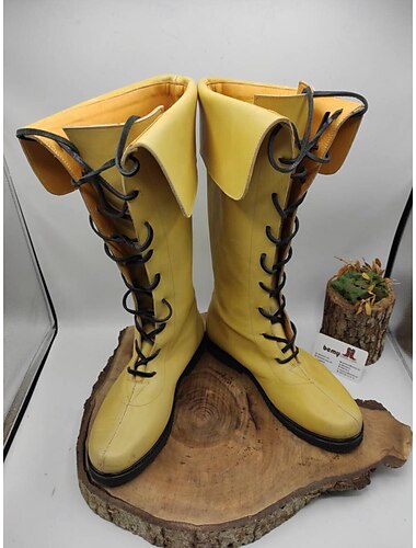  Mittelalterlich Renaissance Schuhe Kniehohe Stiefel Flache Jazzstiefel Ren Faire Pirat Wikinger Kreuzritter Herren Keltisch Seeräuber Halloween Maskerade Leistung Party & Abend LARP Erwachsene Schuhe