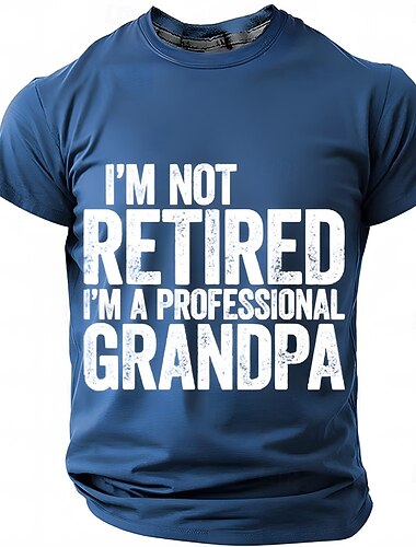  T-shirt divertente da uomo per nonno "Non sono in pensione sono un nonno professionista" Maglietta grafica a maniche corte regalo umoristico per la famiglia