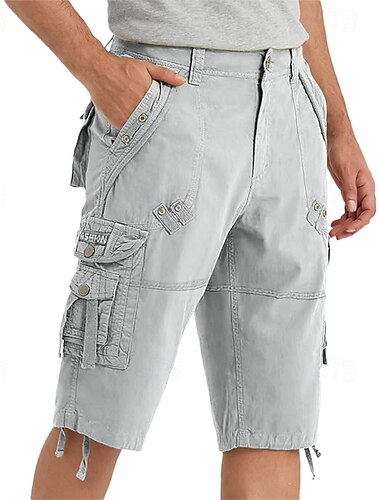  Herren Capri-Cargo-Shorts Outdoor Shorts Freizeitshorts Wander-Shorts Baggy-Shorts Mehrere Taschen 8 Tasche Einfach Feuchtigkeitsableitend tragbar Wadenlang Outdoor Lässig Täglich Mode Streetwear