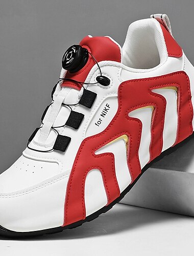  Мужские белые и красные спортивные кроссовки с застежкой-боа — высокоэффективные, стильные, идеально подходят для бега, занятий в спортзале и повседневной носки.