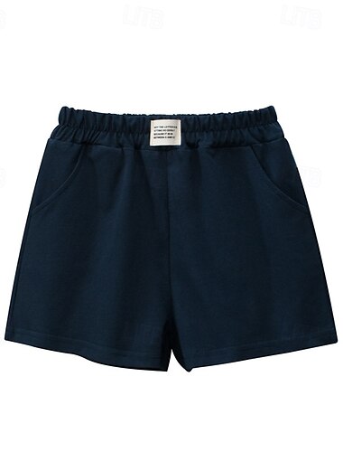  Kinder Mädchen Kurze Hose Einfarbig Täglich Patchwork Schule Ab 4 Jahren Sommer Schwarz Rosa Marineblau