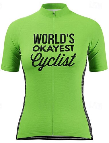  Damen Radtrikot Kurzarm Fahhrad T-Shirt Trikot Oberteil mit 3 Gesäßtaschen Mountainbike MTB Straßenradsport Triathlon Atmungsaktiv Schnelltrocknend Feuchtigkeitsableitend Reflektierende Streifen Gelb
