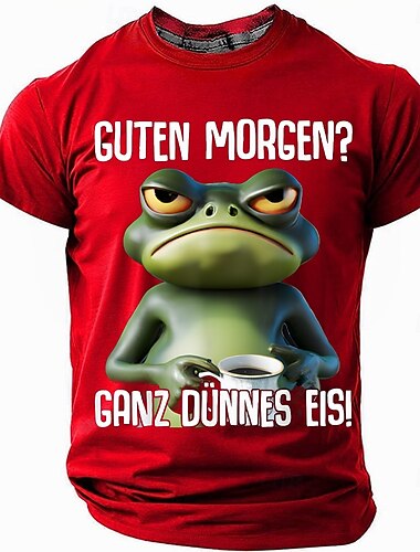  Herren Lustiger Slang Deutsch T Shirt Kurzarm T-Shirt 3D-Druck Rundhalsausschnitt Hemd Mode Täglich Basic Straße Lässig Täglich Schwarz Rote Blau Sommer Frühling Ganzjahres Bekleidung S M L XL XXL