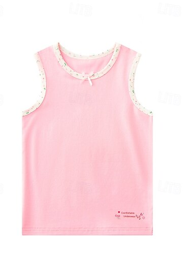  Kinder Mädchen Panzer Einfarbig Outdoor Ärmellos Patchwork Streetwear 4-12 Jahre Sommer Weiß Rosa
