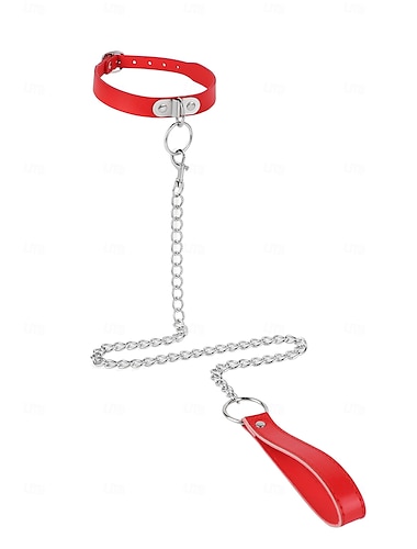  Lederhalsband mit Leine Mattes Finish Alle Shinny Lederfetisch Nasser Look Kostüm für Nachtclub Pride Parade Pride-Monat Halloween Karneval Erwachsene
