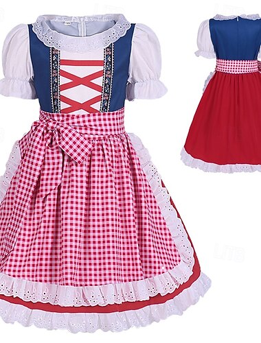  Απόκριες Μπύρα Oktoberfest Στολές Φορέματα Υπηρέτρια βαυάρος Λιβάδια Κοριτσίστικα Πάρτι Φεστιβάλ Μπύρας Πανί παραδοσιακού στυλ