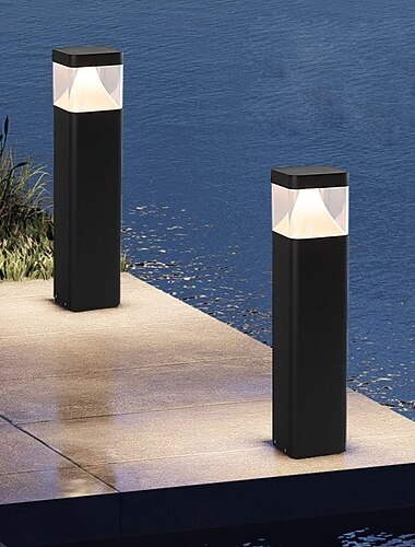  Lumini de alee cu LED-uri, lumini de peisaj luminoase impermeabile pentru exterior, pentru curte, terasă, curte, gazon, alee, alee, grădină decorativă